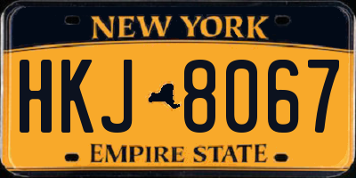 NY license plate HKJ8067