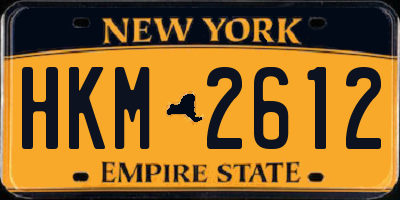 NY license plate HKM2612