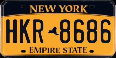 NY license plate HKR8686