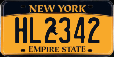 NY license plate HL2342