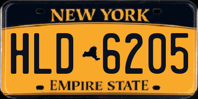 NY license plate HLD6205