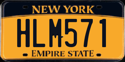 NY license plate HLM571