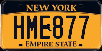 NY license plate HME877