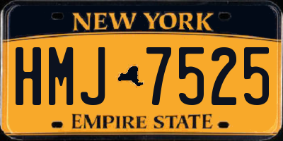 NY license plate HMJ7525