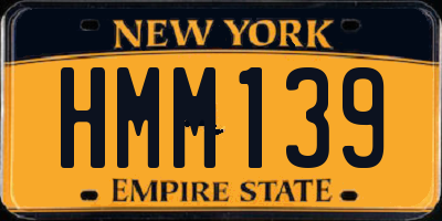 NY license plate HMM139