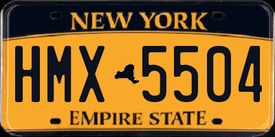 NY license plate HMX5504