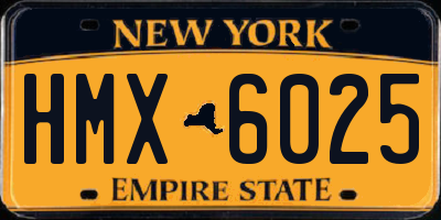 NY license plate HMX6025