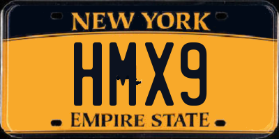 NY license plate HMX9