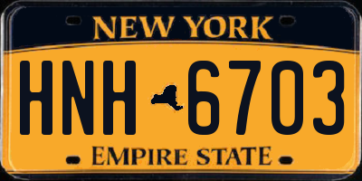 NY license plate HNH6703