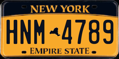 NY license plate HNM4789