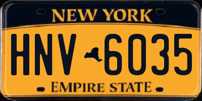 NY license plate HNV6035