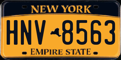 NY license plate HNV8563