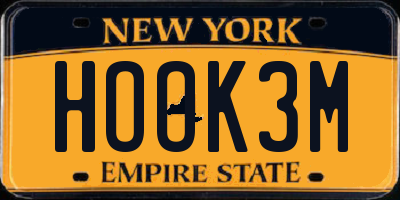 NY license plate HOOK3M