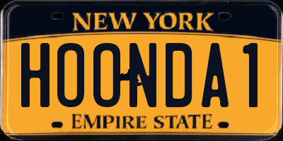 NY license plate HOONDA1