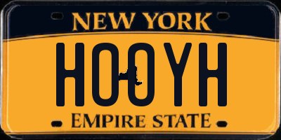 NY license plate HOOYH