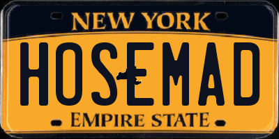 NY license plate HOSEMAD