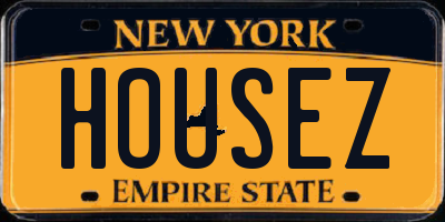 NY license plate HOUSEZ