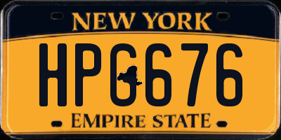 NY license plate HPG676