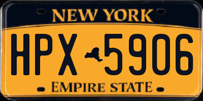 NY license plate HPX5906