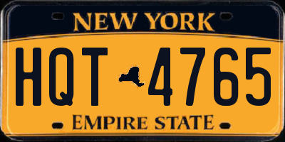 NY license plate HQT4765