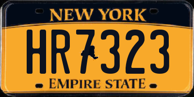 NY license plate HR7323