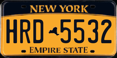 NY license plate HRD5532