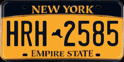 NY license plate HRH2585