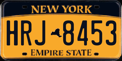 NY license plate HRJ8453