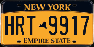 NY license plate HRT9917