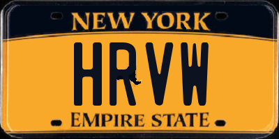 NY license plate HRVW