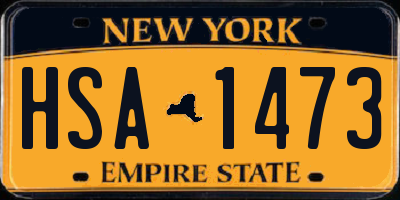 NY license plate HSA1473