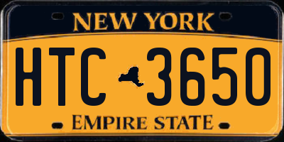 NY license plate HTC3650