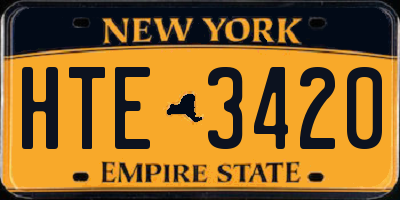 NY license plate HTE3420