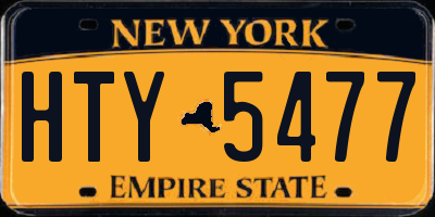 NY license plate HTY5477