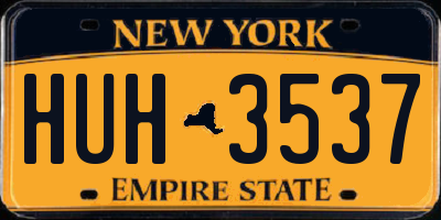 NY license plate HUH3537