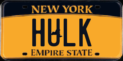 NY license plate HULK