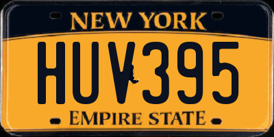 NY license plate HUV395