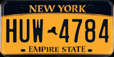 NY license plate HUW4784