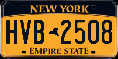 NY license plate HVB2508