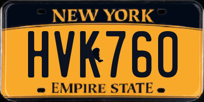 NY license plate HVK760