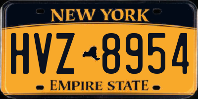 NY license plate HVZ8954