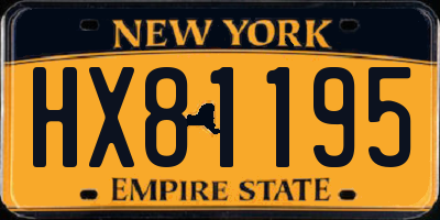 NY license plate HX81195