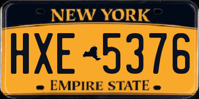 NY license plate HXE5376