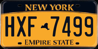 NY license plate HXF7499