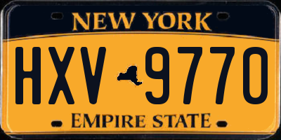 NY license plate HXV9770