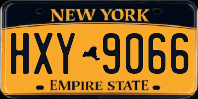 NY license plate HXY9066