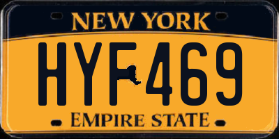 NY license plate HYF469