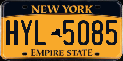 NY license plate HYL5085