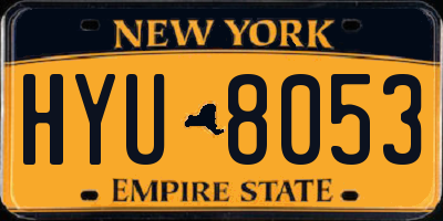 NY license plate HYU8053