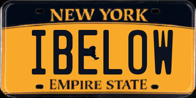 NY license plate IBELOW